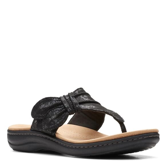 Clarks Shoes - Clarks Laurieann Rae Women's Black Lightweight Thong Comfort Sandals  Size 8.5